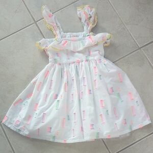 Cat & Jack White Dress with Neon Accents Girls Size 10
